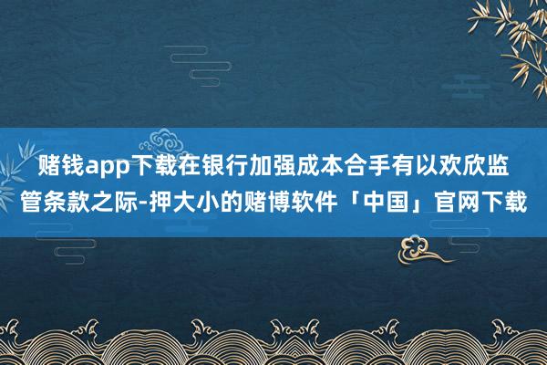 赌钱app下载　　在银行加强成本合手有以欢欣监管条款之际-押大小的赌博软件「中国」官网下载