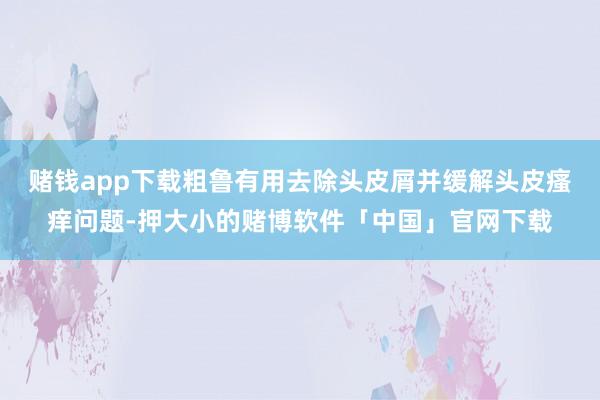 赌钱app下载粗鲁有用去除头皮屑并缓解头皮瘙痒问题-押大小的赌博软件「中国」官网下载