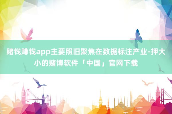 赌钱赚钱app主要照旧聚焦在数据标注产业-押大小的赌博软件「中国」官网下载