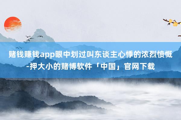 赌钱赚钱app眼中划过叫东谈主心悸的浓烈愤慨-押大小的赌博软件「中国」官网下载