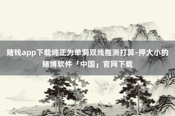 赌钱app下载纯正为单洞双线推测打算-押大小的赌博软件「中国」官网下载