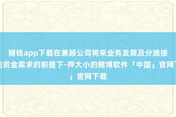 赌钱app下载在兼顾公司将来业务发展及分娩接头的资金需求的前提下-押大小的赌博软件「中国」官网下载