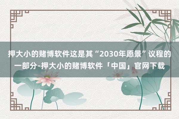 押大小的赌博软件这是其“2030年愿景”议程的一部分-押大小的赌博软件「中国」官网下载