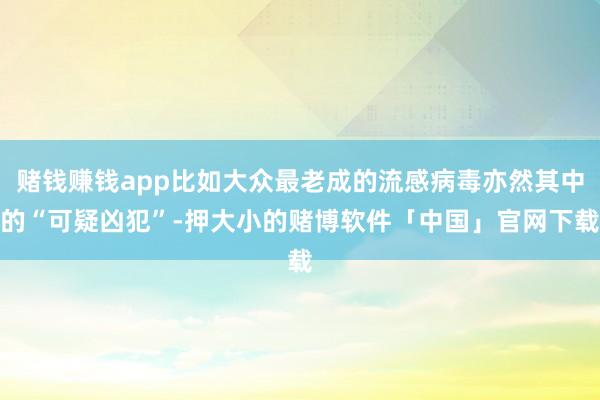 赌钱赚钱app比如大众最老成的流感病毒亦然其中的“可疑凶犯”-押大小的赌博软件「中国」官网下载