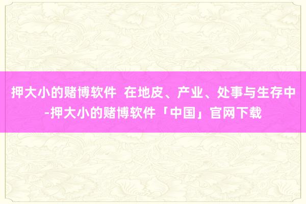 押大小的赌博软件  在地皮、产业、处事与生存中-押大小的赌博软件「中国」官网下载